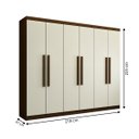 Ver imagem 4 de Guarda-roupa Casal Império 6 Portas 2 Gavetas Imbuia/champanhe - Panorama Móveis