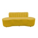 Ver imagem 4 de Sofá 3 Lugares Orgânico Curvo Madrid 180cm Couro Amarelo
