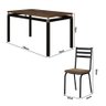 Conjunto de Mesa com 6 Cadeiras Malva Tampo BP 136cm Preto Nature Assento Rattan Artefamol - 4