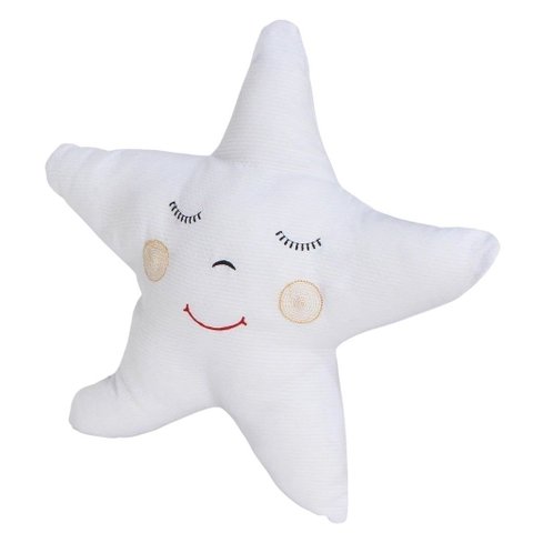 Almofada Decorativa Estrela Piquet Branco