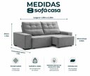 Ver imagem 6 de Sofá Retrátil e Reclinável com Molas Itália 1,80m - Cinza