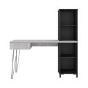 Ver imagem 5 de Conjunto 2 Peças com Escrivaninha no Estilo Industrial Fusion com 4 Nichos e Gaveteiro 4 Gavetas Bit Concreto Preto Artany