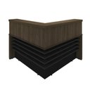 Ver imagem 6 de Balcão para Atendimento Recepção em L com 2 Gavetas 147,7x147,7cm Preto/Charuto Artany
