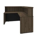 Ver mais imagens de Balcão para Atendimento Recepção em L com 2 Gavetas 147,7x147,7cm Preto/Charuto Artany