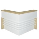 Ver imagem 4 de Balcão para Atendimento Recepção em L com 2 Gavetas 147,7x147,7cm Branco/Carvalho Artany