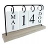 Calendário de Mesa Decorativo Permanente Plaquinhas Madeira Cor Preto - 2