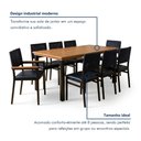 Ver imagem 4 de Conjunto Sala de Jantar Mesa 8 Cadeiras Tampo de Madeira Maciça Pinus Athenas Madri Azul Preto/Corda Azul/Galaxy Azul