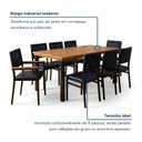 Ver imagem 4 de Conjunto de Mesa e 8 Cadeiras Tampo de Madeira Maciça Pinus Athenas Madri Azul Preto