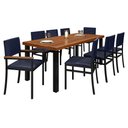 Ver imagem 2 de Conjunto Sala de Jantar 8 Lugares Retangular 200x90cm Tampo Madeira Maciça Mesa  Athenas com Cadeiras Madri 