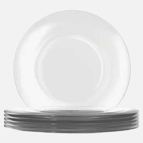 Prato Raso Astral Duralex 22,6 cm em Vidro Transparente - Kit com 12 Unidades