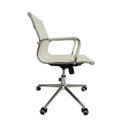 Ver imagem 5 de Kit 4 Cadeiras Office com Rodízio e Encosto Esteirinha Baixa Branco Rivatti
