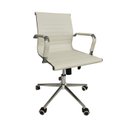 Ver imagem 3 de Kit 4 Cadeiras Office com Rodízio e Encosto Esteirinha Baixa Branco Rivatti
