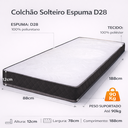 Ver imagem 2 de Colchão Solteiro Espuma D28 Bordado 188x78x12cm Antialérgico