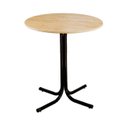 Ver imagem 1 de Cópia - Mesa de Jantar Redonda 80cm Preta Tampo Madeira Pinus