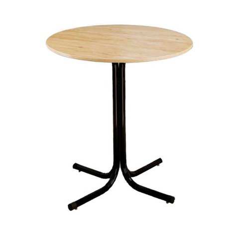 Cópia - Mesa de Jantar Redonda 80cm Preta Tampo Madeira Pinus