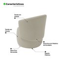 Ver imagem 3 de Poltrona Decorativa Aisha Orgânica Veludo Bege Claro - Desk Design