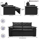 Ver imagem 2 de Sofá Top Compact 180cm Retrátil e Reclinável Preto - Ws