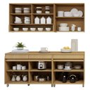 Ver imagem 5 de Cozinha Completa Modulada 4 Peças 8 Portas 3 Gavetas 100% MDF Simone Mendes Marrom
