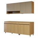Ver imagem 3 de Cozinha Completa Modulada 4 Peças 8 Portas 3 Gavetas 100% MDF Simone Mendes Marrom