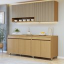 Ver imagem 1 de Cozinha Completa Modulada 4 Peças 8 Portas 3 Gavetas 100% MDF Simone Mendes Marrom