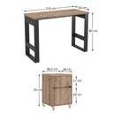 Ver imagem 4 de Mesa Escrivaninha Estilo Industrial Com Armário Baixo Chess F04 Preto/Solanum - Mpozenato