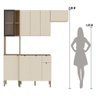 Armário de Cozinha Completa com Balcão para Pia Mdf 9 Portas Vert Plus - Freijó/soft - 4