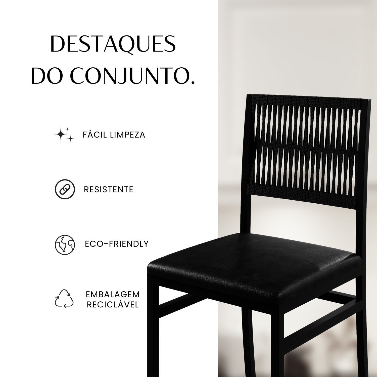 Conjunto Berlim Tampo Ripado Eucalípto 120x75cm com 4 Cadeiras Barcelona - 10