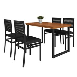 Conjunto Berlim Tampo Ripado Eucalípto 120x75cm com 4 Cadeiras Barcelona - 2
