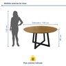 Conjunto Sala de Jantar 6 Lugares Madri com Braço Mesa Redonda 150cm Tampo Mdf Coliseu - 3