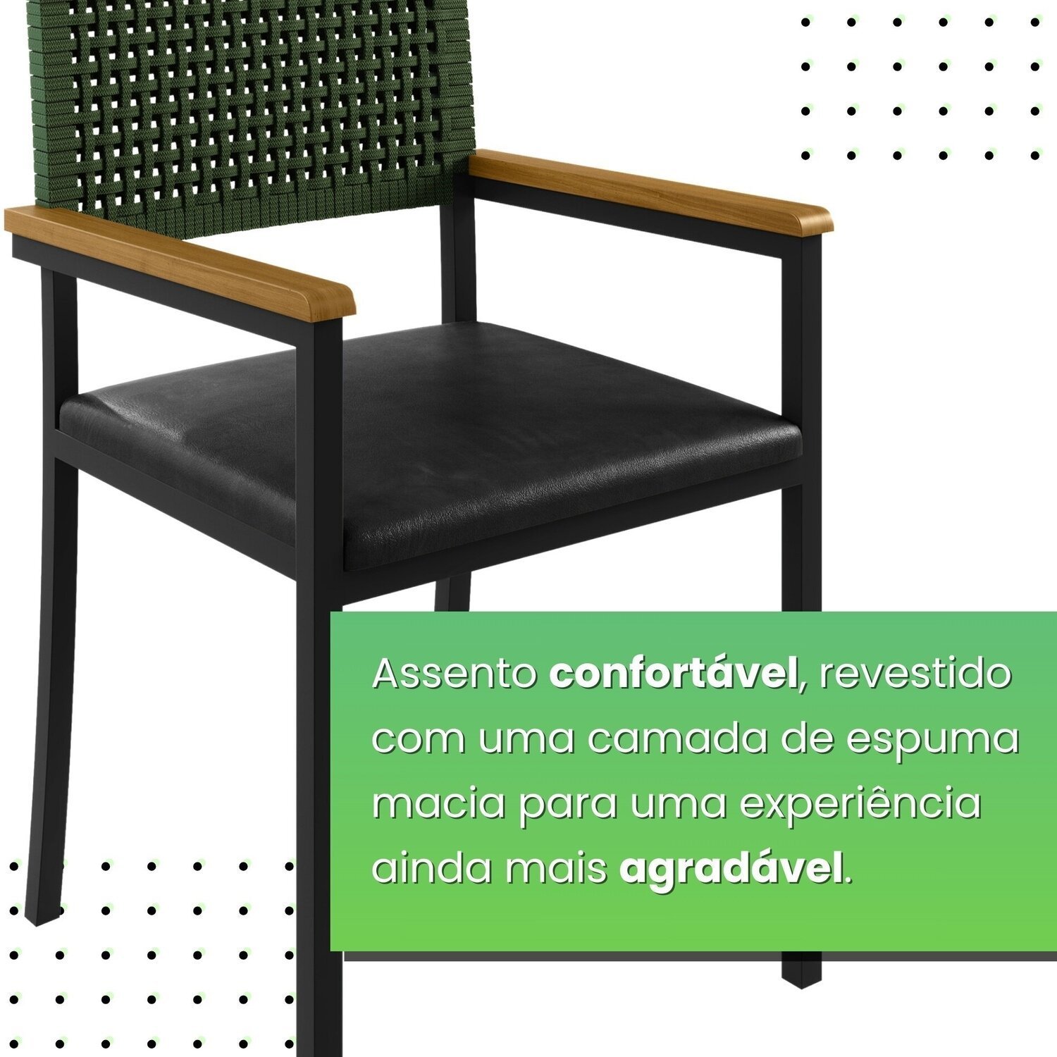 Conjunto Sala de Jantar 6 Cadeiras Madri com Braço Mesa Redonda 150cm Tampo Mdf Coliseu - 6