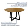 Conjunto Sala de Jantar 6 Lugares Madri com Braço Mesa Redonda 150cm Tampo Mdf Coliseu - 10
