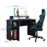 Mesa Gamer 2 Prateleiras Preto Fosco - Qmovi - 2