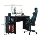 Ver imagem 2 de Mesa Gamer 2 Prateleiras Preto Fosco - Qmovi