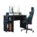 Ver imagem 1 de Mesa Gamer 2 Prateleiras Preto Fosco - Qmovi