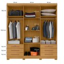 Ver imagem 2 de Roupeiro 200cm 6 Portas 6 Gavetas sem Espelho - Ssx Multicoisas