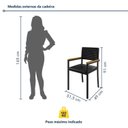 Ver imagem 4 de Conjunto Sala de Jantar Mesa Redonda 4 Cadeiras com Braço MDF Coliseu Preto