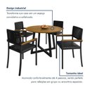 Ver imagem 7 de Conjunto Sala de Jantar Mesa Redonda 4 Cadeiras com Braço MDF Coliseu Preto