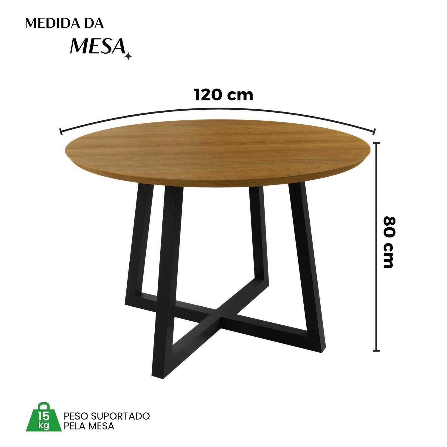 Conjunto Sala de Jantar 4 Cadeiras Madri com Braço Mesa Redonda 120cm Tampo Mdf Coliseu - 3