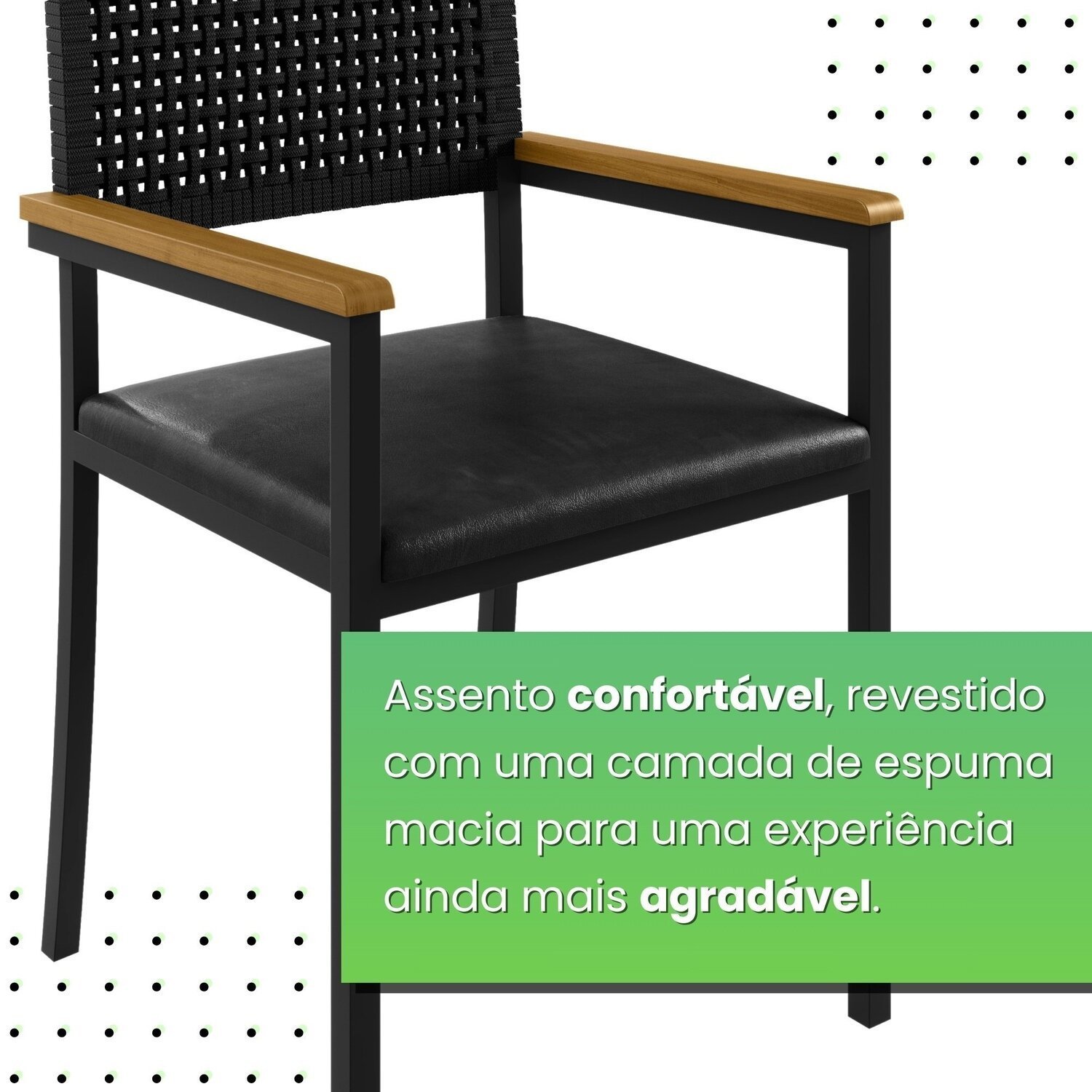 Conjunto Sala de Jantar 4 Cadeiras Madri com Braço Mesa Redonda 120cm Tampo Mdf Coliseu - 6