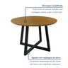 Conjunto Sala de Jantar  4 Lugares Redondo Tampo MDF Mesa Coliseu com Cadeiras Madri com Braço - 11