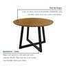 Conjunto Sala de Jantar  4 Lugares Redondo Tampo MDF Mesa Coliseu com Cadeiras Madri com Braço - 9