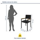 Ver imagem 4 de Conjunto Sala de Jantar Mesa Redonda 4 Cadeiras com Braço MDF Coliseu Preto