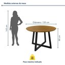 Ver imagem 3 de Conjunto Sala de Jantar Mesa Redonda 4 Cadeiras com Braço MDF Coliseu Preto