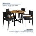 Ver imagem 7 de Conjunto Sala de Jantar 4 Lugares Redondo Tampo MDF Mesa Coliseu com Cadeiras Madri com Braço