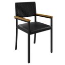 Ver imagem 6 de Conjunto Sala de Jantar Mesa Redonda 4 Cadeiras com Braço MDF Coliseu Preto