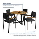 Ver imagem 7 de Conjunto Sala de Jantar Mesa Redonda 4 Cadeiras com Braço MDF Coliseu Preto