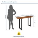 Ver imagem 3 de Buffet Aparador Ripado Madeira Maciça e Aço 130cm Itália Marrom/Preto