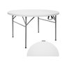 Mesa Dobrável Redonda Arizona Fratini 122 Cm (largura) Tampo Plástico Branco Base Aço Carbono - 5