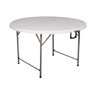 Mesa Dobrável Redonda Arizona Fratini 122 Cm (largura) Tampo Plástico Branco Base Aço Carbono - 1
