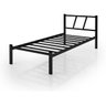 Cama Solteiro Bruna 100% de Aço Estilo Industrial Sistema de Encaixe Preto - 2